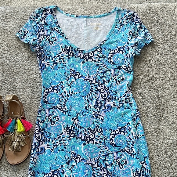 Lilly Pulitzer Malin Midi Dress in Light Aqua Spritz - Picture 2 of 8